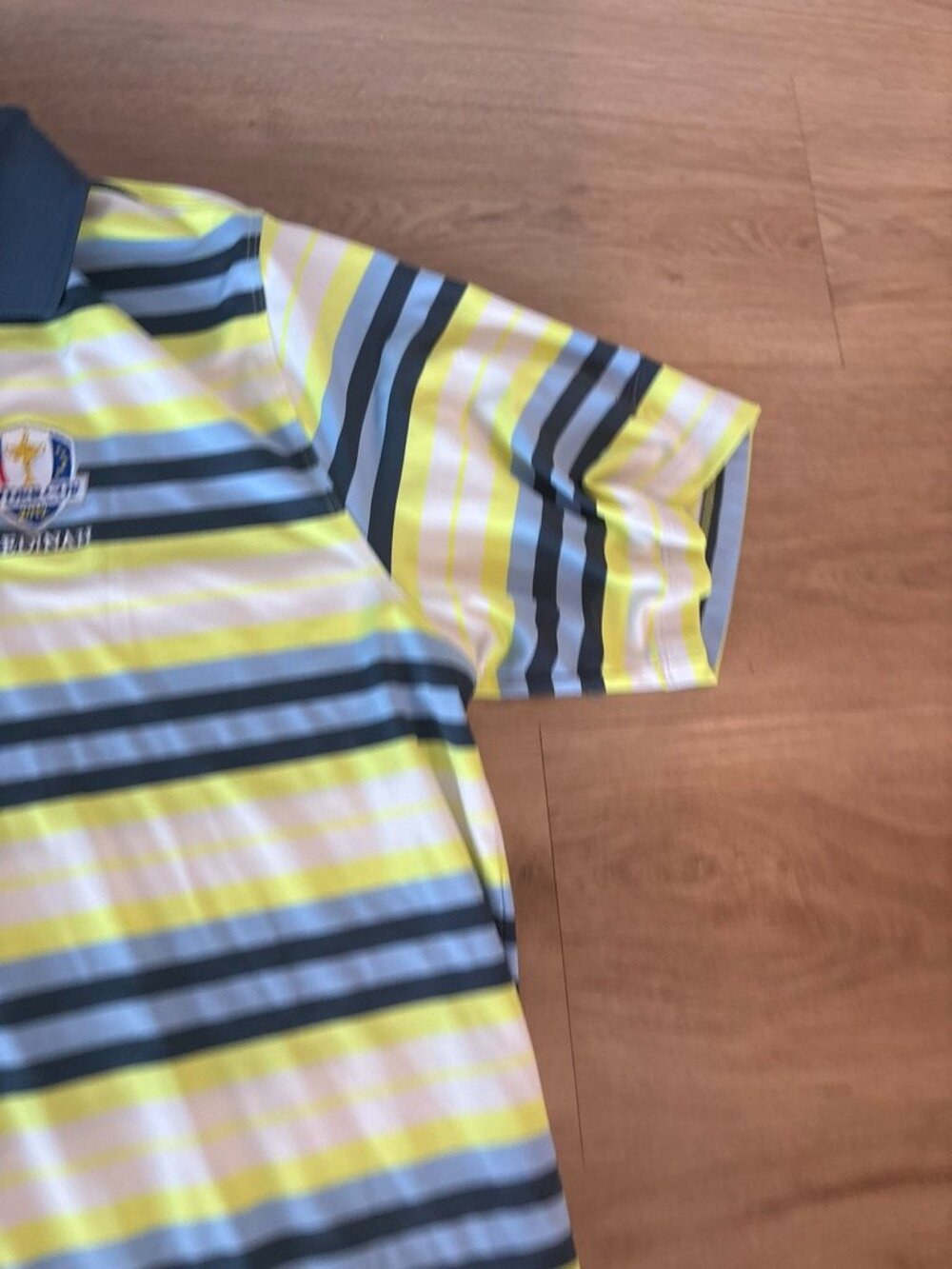 Nike Golf Polo Shirt Mens XL Blue green Stripe Dri-Fit Ryder Cup 2012 Medinah - Picture 4 of 7